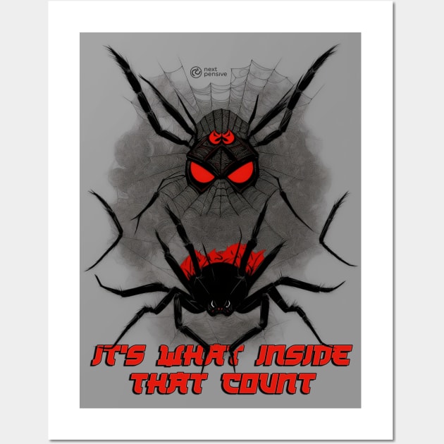 It's What Inside That Count - Japanese Retro Spider Wall Art by nextpensive